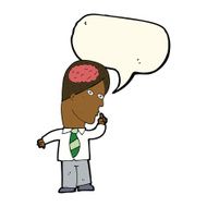 cartoon businessman with huge brain speech bubble N8