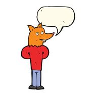 cartoon fox man with speech bubble N34