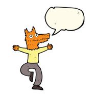 cartoon fox man with speech bubble N35