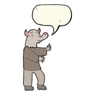 cartoon werewolf with speech bubble N15