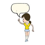 cartoon girl with idea speech bubble N14