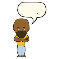 cartoon shocked bald man with beard speech bubble N8