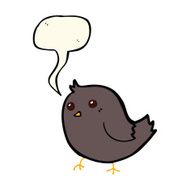cartoon bird with speech bubble N217