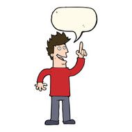 cartoon man with great new idea speech bubble N7
