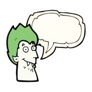 cartoon vampire head with speech bubble N27