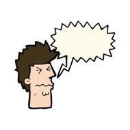 cartoon stressed out face with speech bubble N7