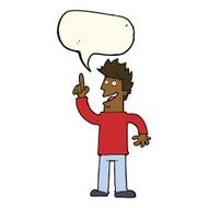 cartoon man with great new idea speech bubble N8