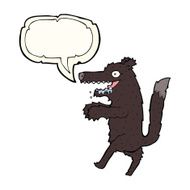cartoon big bad wolf with speech bubble N3