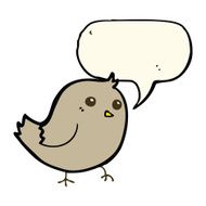 cartoon bird with speech bubble N219