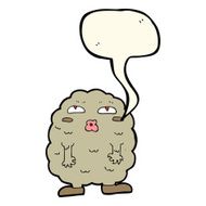 funny cartoon monster with speech bubble N20