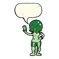 cartoon female astronaut with speech bubble N23