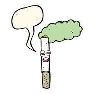 cartoon happy cigarette with speech bubble N7