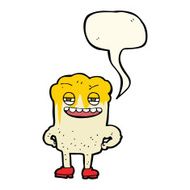 cartoon happy tooth with speech bubble N26