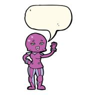 cartoon female astronaut with speech bubble N24