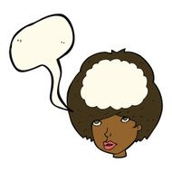 cartoon empty headed woman with speech bubble N7