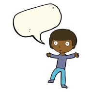 cartoon startled boy with speech bubble N24