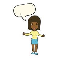 cartoon annoyed woman with speech bubble N139