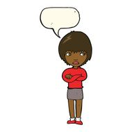 cartoon annoyed woman with speech bubble N140
