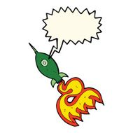 cartoon space rocket with speech bubble N17