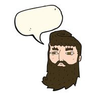 cartoon bearded man with speech bubble N35