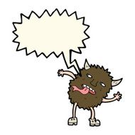 funny cartoon monster with speech bubble N23
