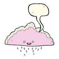 cartoon rain cloud with speech bubble N12