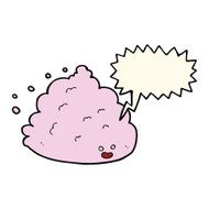 cartoon cloud character with speech bubble N8