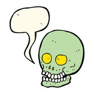 cartoon skull with speech bubble N23