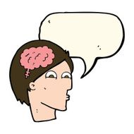 cartoon head with brain symbol speech bubble N31