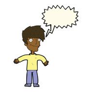 cartoon happy man with speech bubble N356