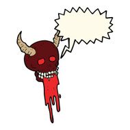 cartoon spooky halloween skull with speech bubble N8