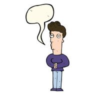 cartoon jaded man with speech bubble N12