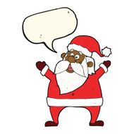jolly santa cartoon with speech bubble N23