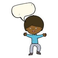 cartoon boy panicking with speech bubble N24