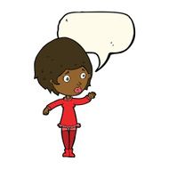 cartoon pretty woman with speech bubble N202