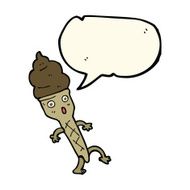 cartoon ice cream with speech bubble N4