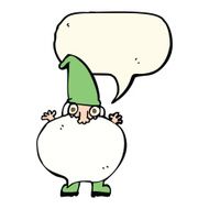 cartoon tiny santa with speech bubble N15
