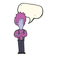 cartoon vampire man with speech bubble N87