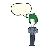cartoon vampire man with speech bubble N88