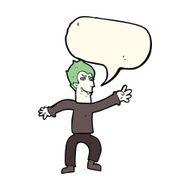 cartoon vampire man with speech bubble N89