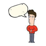 cartoon arrogant man with speech bubble N7