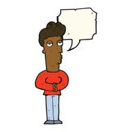 cartoon arrogant man with speech bubble N8