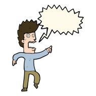 cartoon terrified man with speech bubble N163