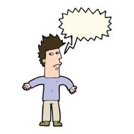 cartoon confused man with speech bubble N30