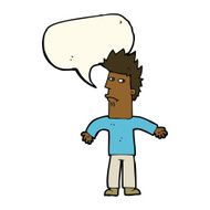 cartoon confused man with speech bubble N31