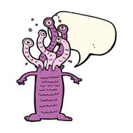 cartoon monster with speech bubble N36