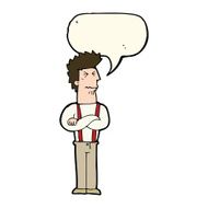 cartoon annoyed man with speech bubble N60