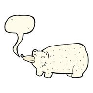 funny cartoon polar bear with speech bubble N19