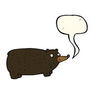 funny cartoon bear with speech bubble N19