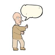 cartoon mean looking man with speech bubble N7